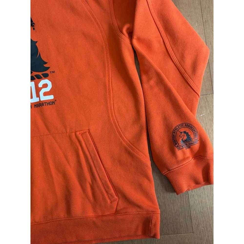 Adidas Running Hoodie Medium Mens Orange 116th Boston Marathon 2012 High Vis EUC